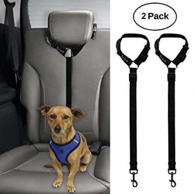 BWOGUE Pet Safety Seat Belt Strap Car Headrest Restraint Adjustable