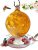 Hummingbird Feeder Hand Blown Glass Orange Globe
